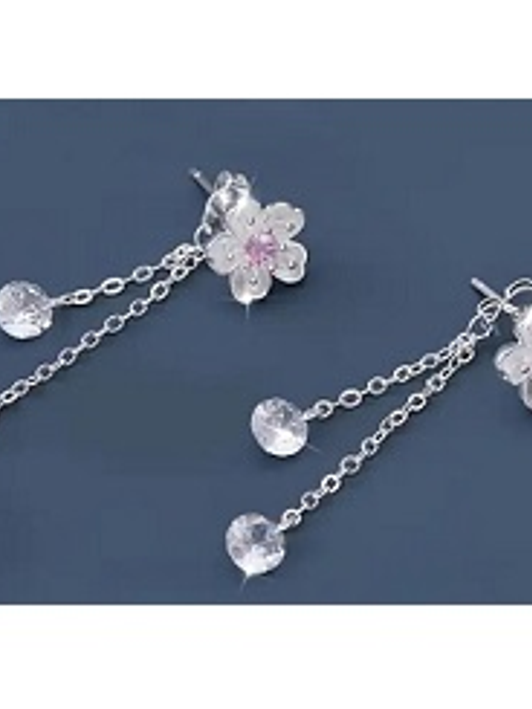 Aros Flor de Cerezo con Borla – Plata Esterlina 925 3