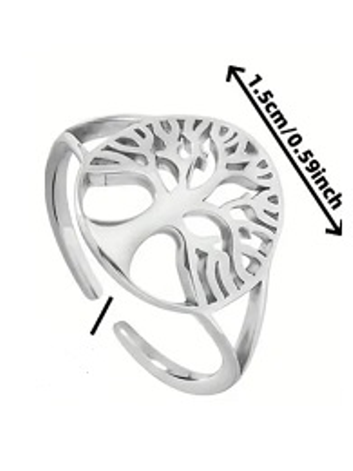 Anillo Árbol de la Vida Abierto en Plata Esterlina 925 — Elegancia y Significado Espiritual 2