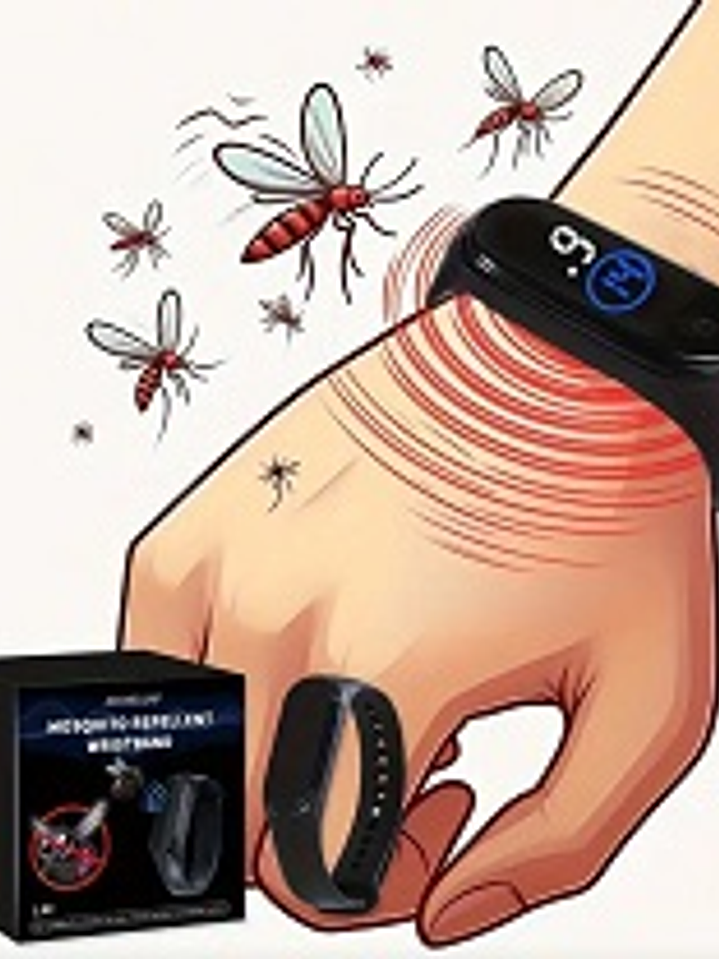 Pulsera reloj  electronica repelente de mosquitos, pantalla tactil, elegantr moderno unisex, 4