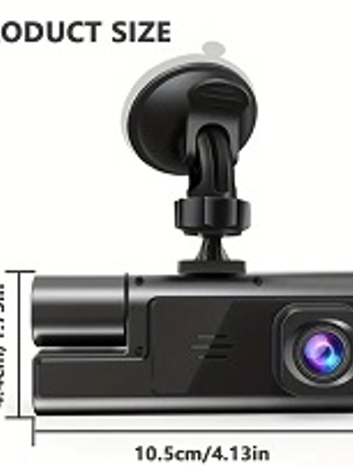 Cámara Grabadora para Vehículo DVR 3 Canales Full HD 1080P 2