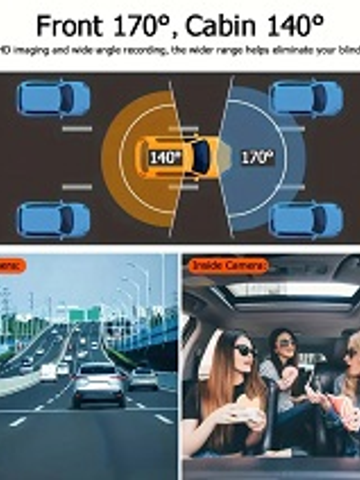 Cámara Grabadora para Vehículo DVR 3 Canales Full HD 1080P 3