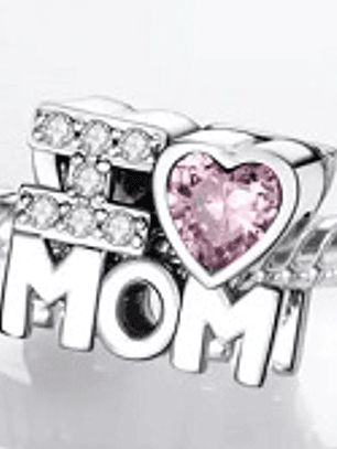 Pulsera “I Love Mom” Tipo Serpiente en Plata 925