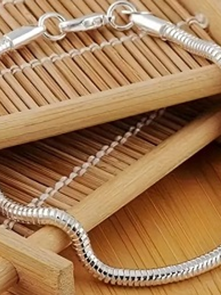 Pulsera “I Love Mom” Tipo Serpiente en Plata 925 3