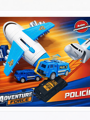 Avión Policía Adventure Force – Juguete de Acción con Vehículo