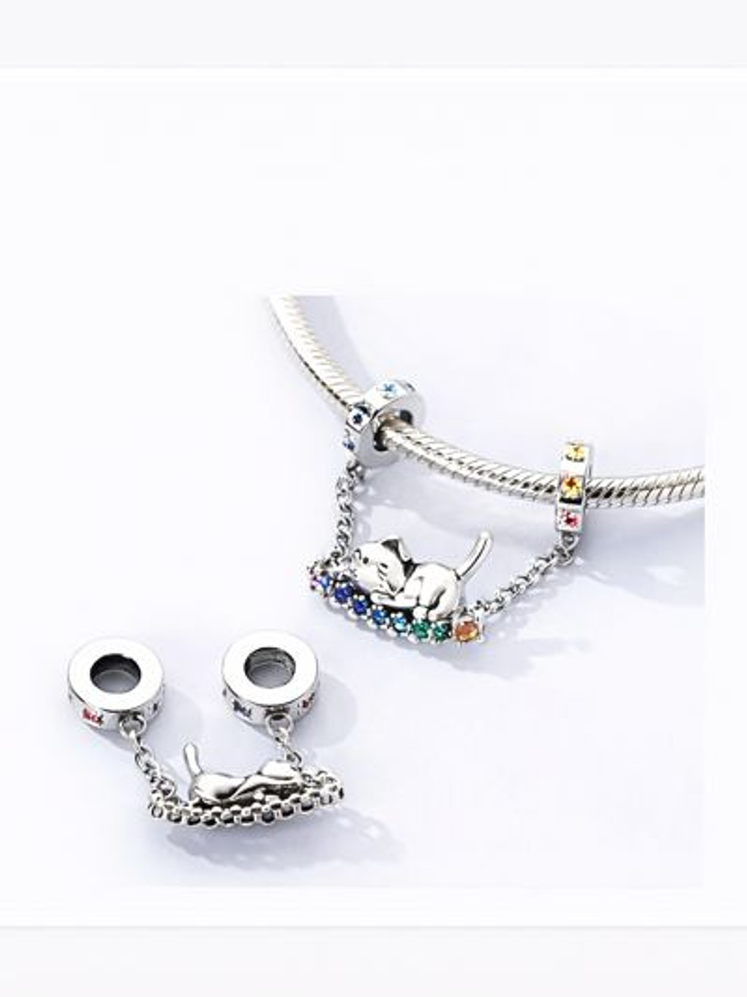 Pulsera Gato Columpio Tipo Serpiente en Plata Esterlina 925 1