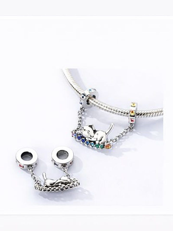 Pulsera Gato Columpio Tipo Serpiente en Plata Esterlina 925 1