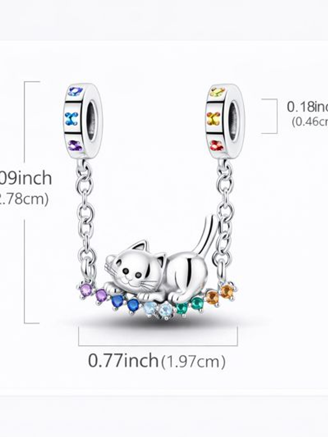 Pulsera Gato Columpio Tipo Serpiente en Plata Esterlina 925 2