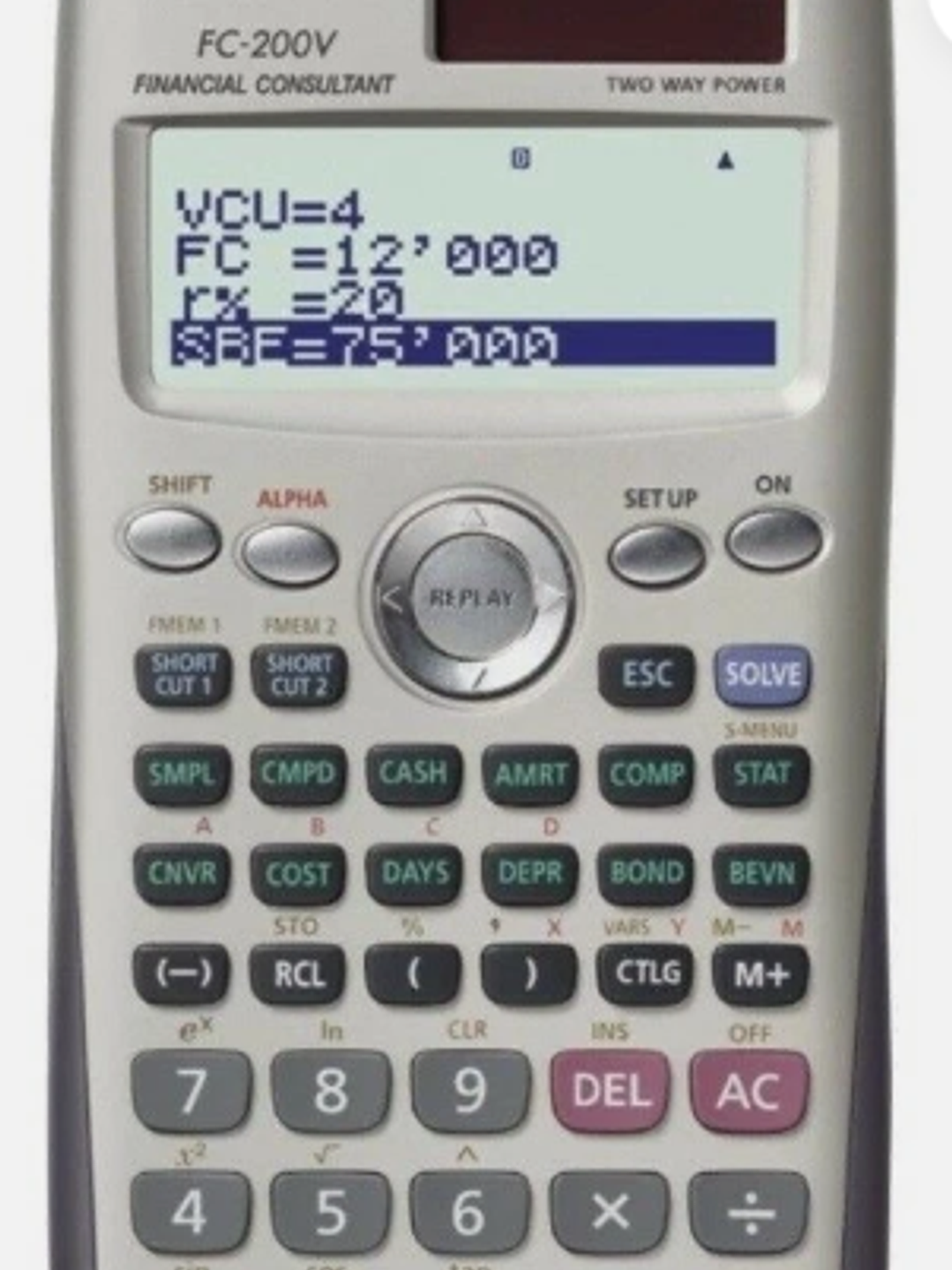 Casio FC-200V – Calculadora Financiera Científica con Pantalla de 4 Líneas 3