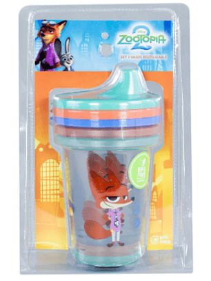 Zootopia – Set de 3 Vasos con Tapa (Libres de BPA)