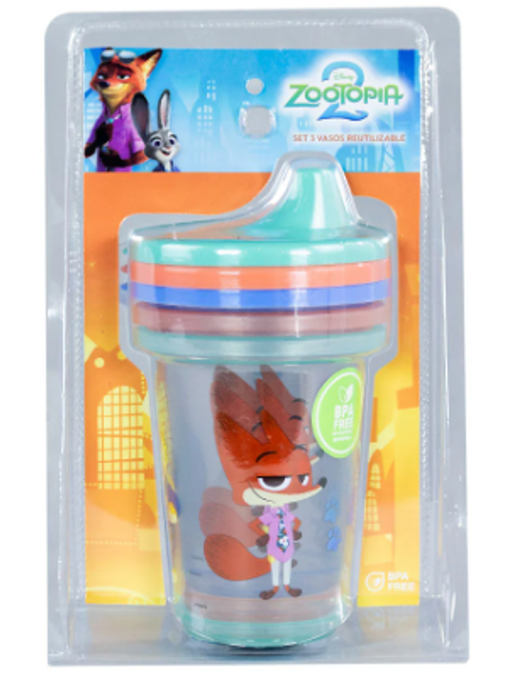 Zootopia – Set de 3 Vasos con Tapa (Libres de BPA) 1