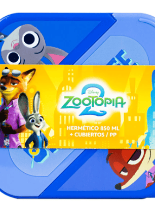 Zootopia – Pote Hermético con Cubiertos (850 ml, Libre de BPA)