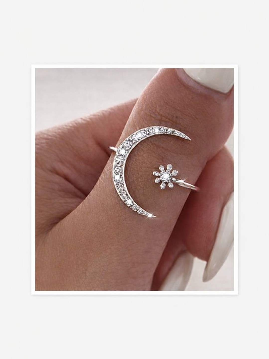 Anillo Celestial Luna y Estrella – Plata 925 con Zirconia Cúbica 1