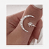 Anillo Celestial Luna y Estrella – Plata 925 con Zirconia Cúbica