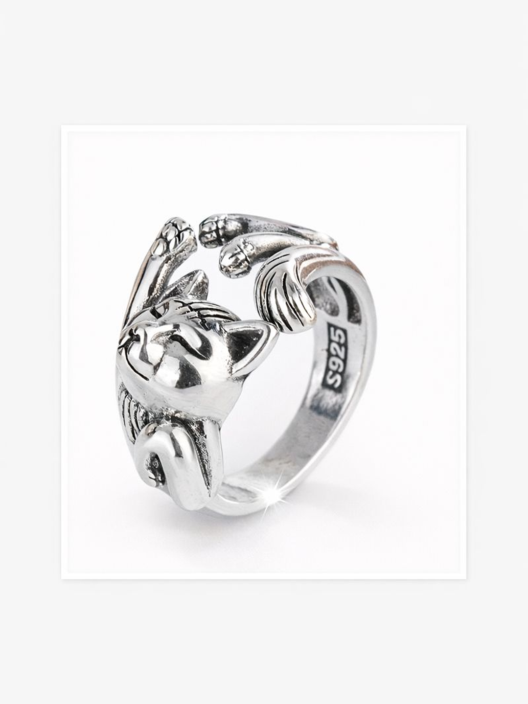 Anillo Lucky Cat en Plata 925 3