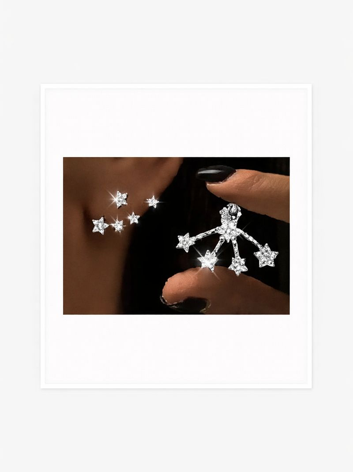 Aros Constelación 5 Estrellas en Plata 925 1