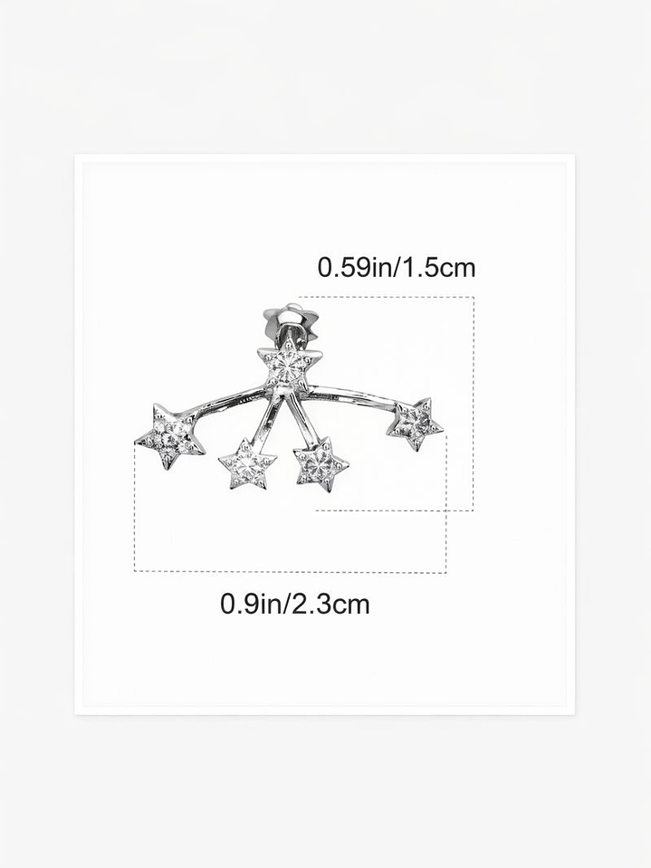 Aros Constelación 5 Estrellas en Plata 925 3