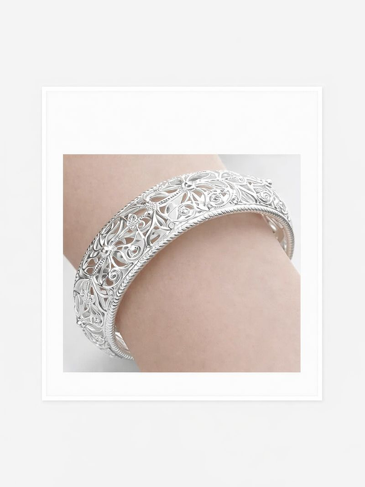Brazalete Floral en Plata 925 – Encanto Clásico 1