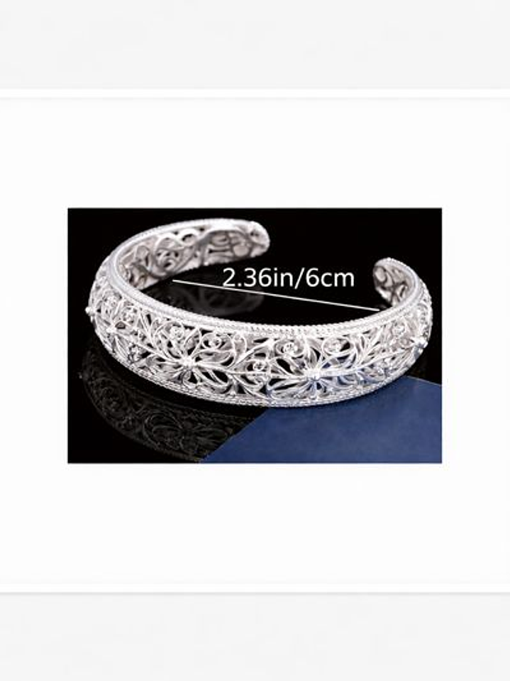 Brazalete Floral en Plata 925 – Encanto Clásico 2