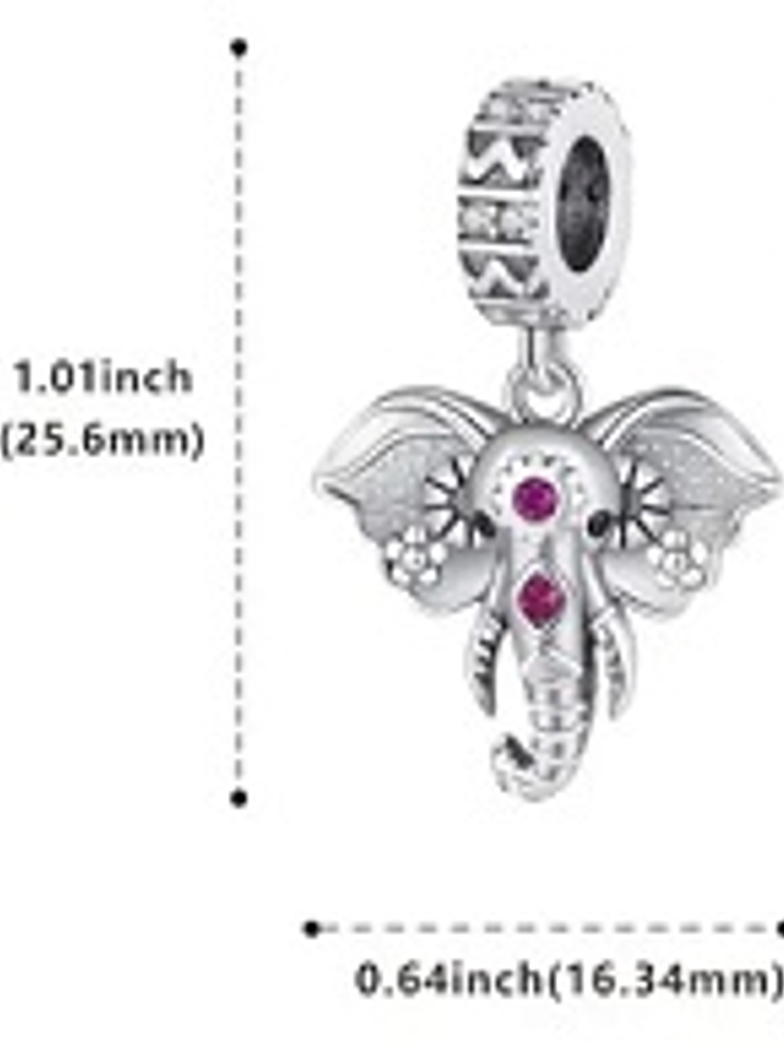 Colgante/ Charm - Elefante Sagrado en Plata Esterlina 925 3