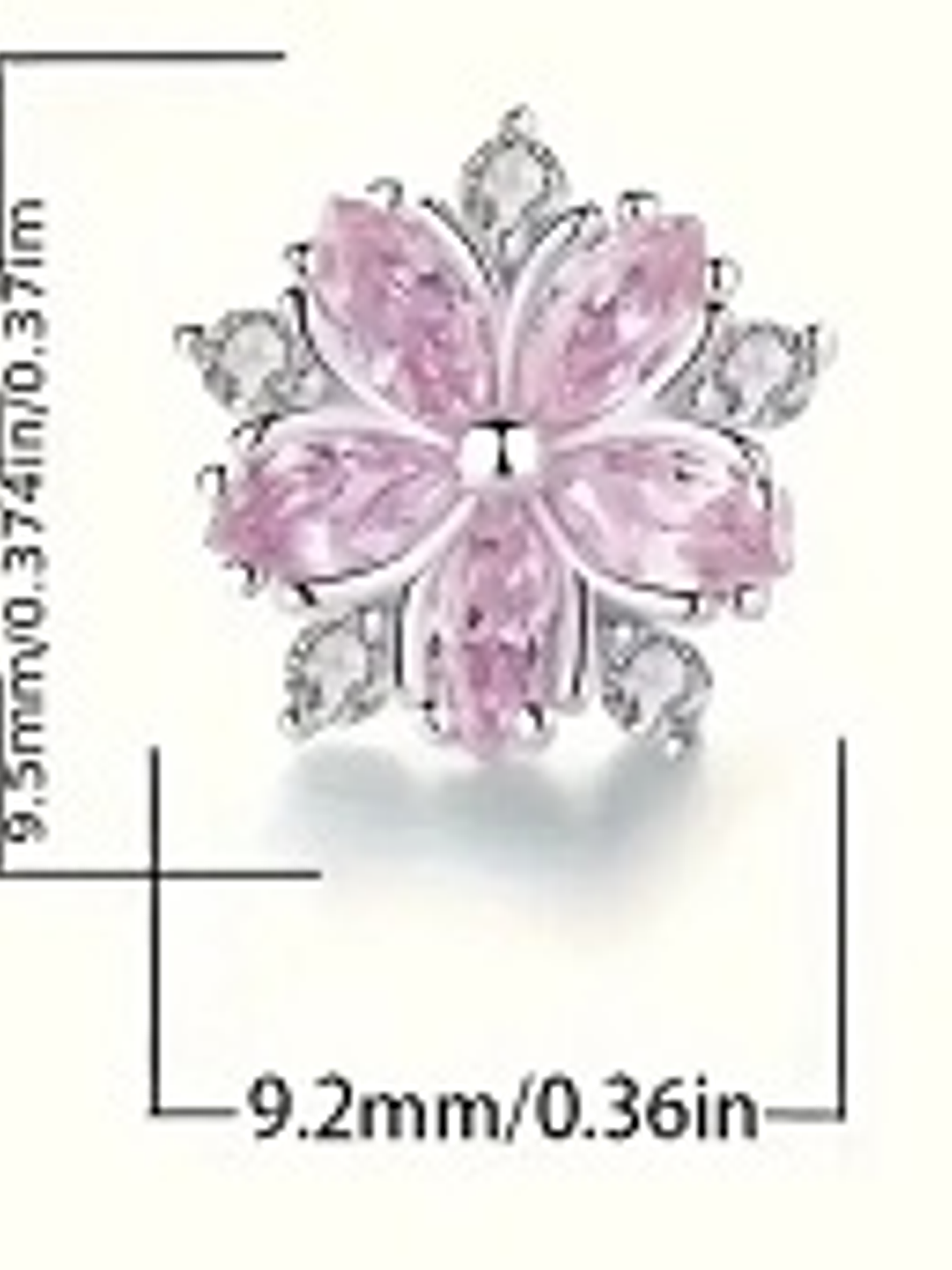 🌸 Aros Flor Rosa con Cristales Brillantes 2