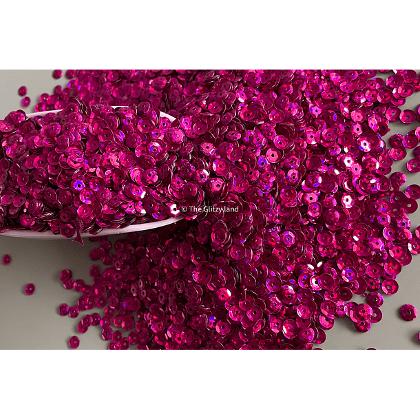 Lentejuela fucsia Holográfica 5mm 2