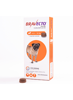 Bravecto 4,5 a 10kg 250mg Perros