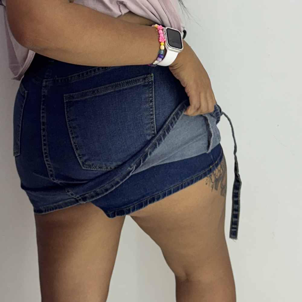 Falda Mulan azul short interno 2