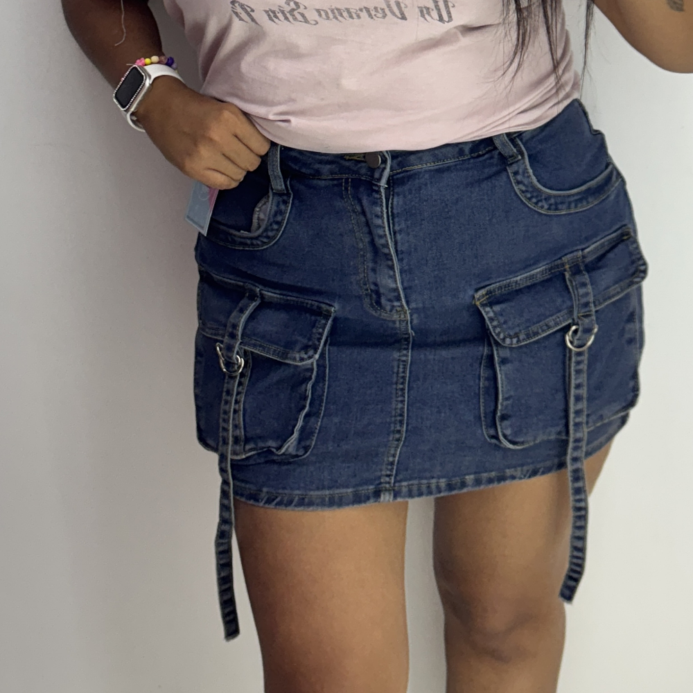 Falda Mulan azul short interno 1