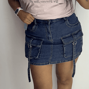 Falda Mulan azul short interno