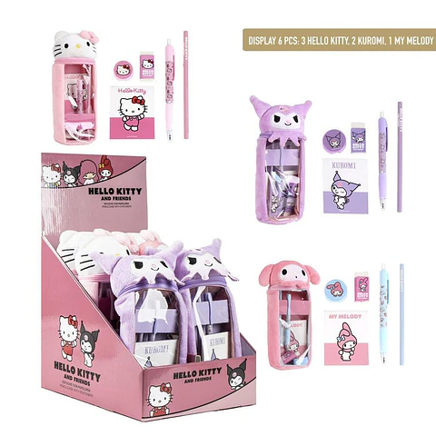 Disney Hello Kitty assorted plush pencil case