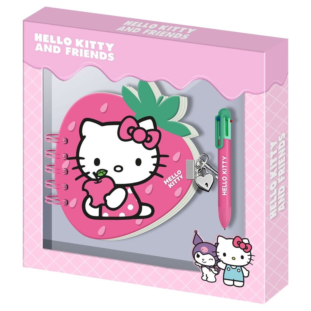 Hello Kitty and Friends Strawberry Diary + pen 1