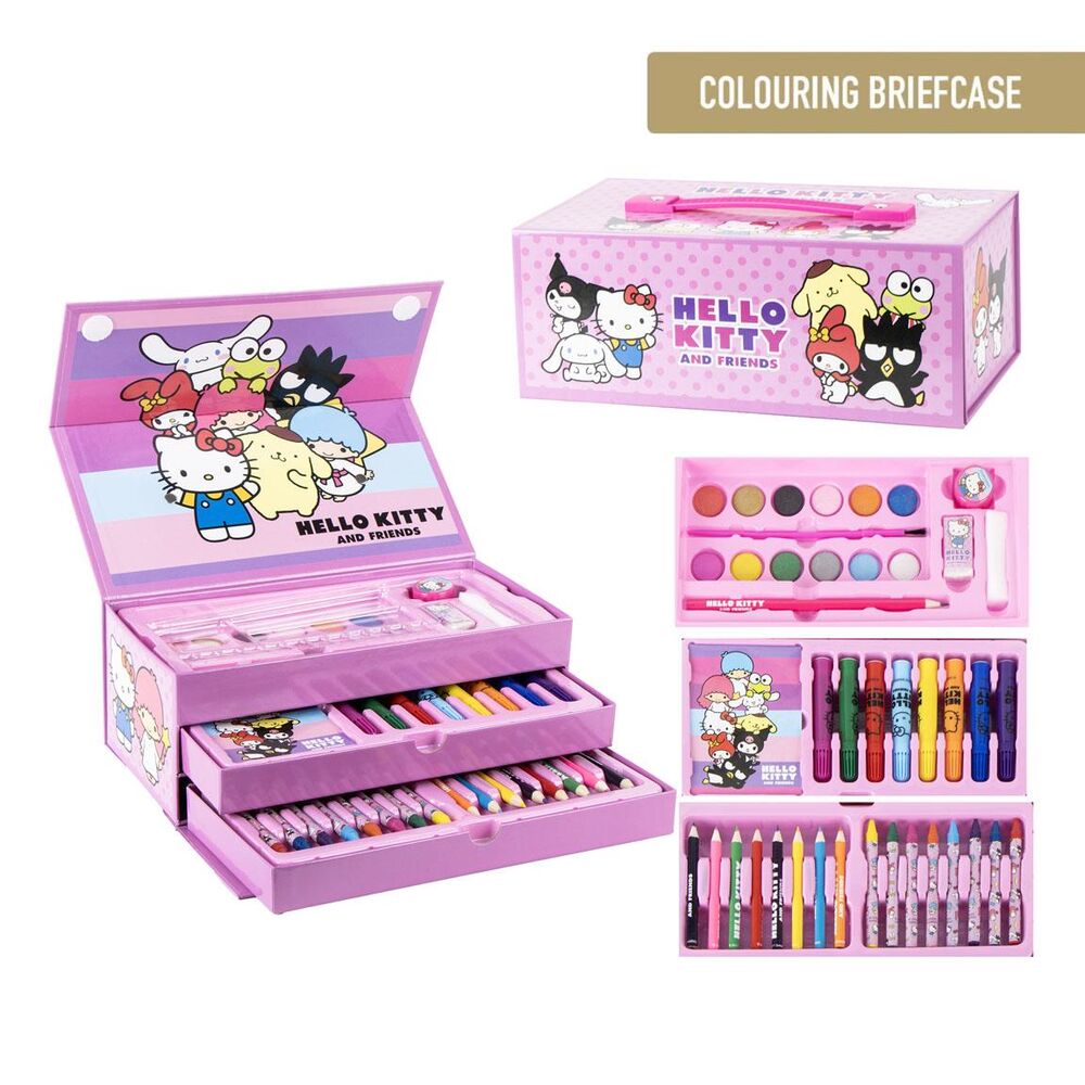 Hello Kitty colouring stationery case 1