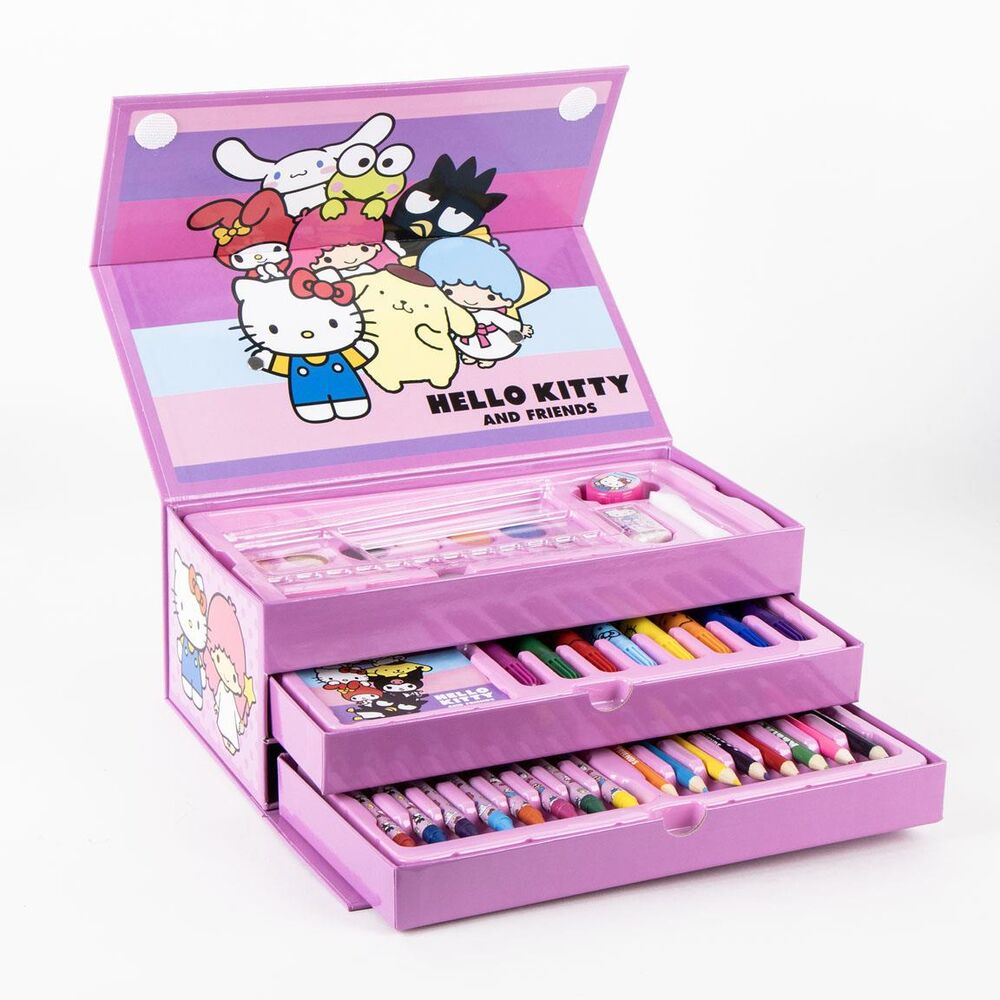 Hello Kitty colouring stationery case 2