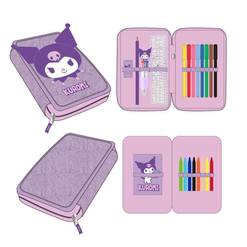 Hello Kitty Kuromi double pencil case 1