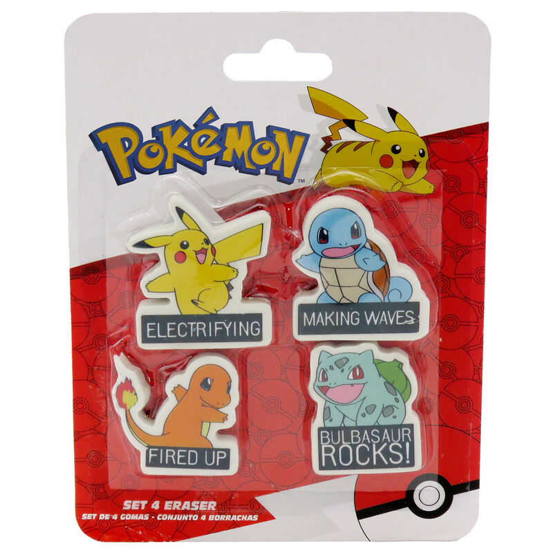 Pokemon set 4 erasers 1