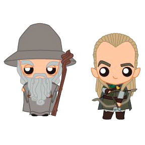 The Lord of the Rings Gandalf & Legolas set 2 Pokis figures 1