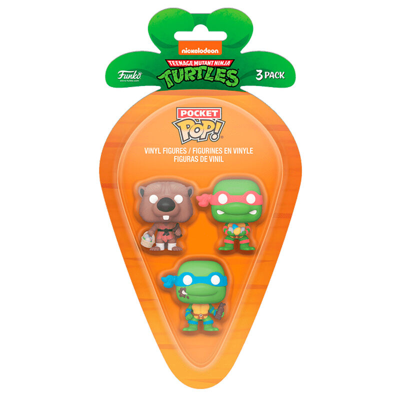 Carrot Pocket POP blister 3 figures Ninja Turtles Splinter Leonardo Raphael easter 1