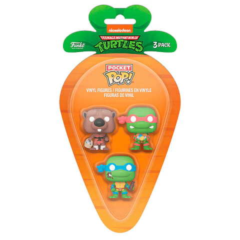 Carrot Pocket POP blister 3 figures Ninja Turtles Splinter Leonardo Raphael easter