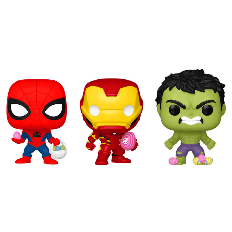 Carrot Pocket POP blister 3 figures Marvel Spiderman Hulk Iron Man easter 2