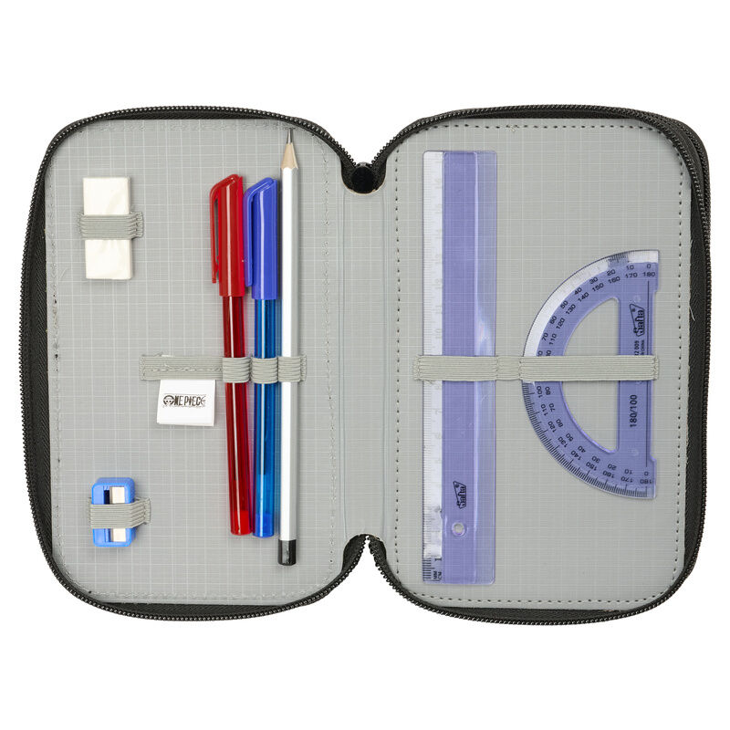 One Piece triple pencil case 37pcs 4