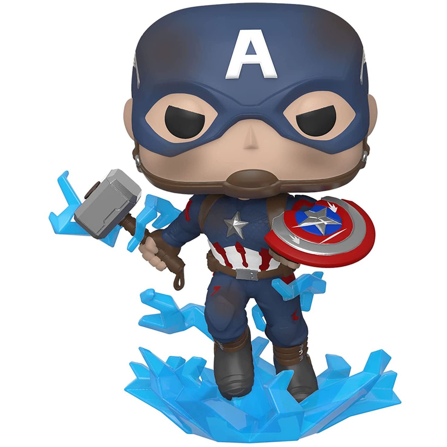 POP figure Marvel Avengers Endgame Captain America with Broken Shield & Mjolnir 3
