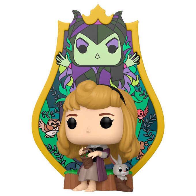 POP figure Deluxe Disney Slepping Beauty Aurora Maleficent Stained Glass 1