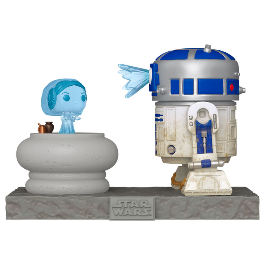 POP figure Deluxe Star Wars R2-D2 and Princess Leia Hologram 1