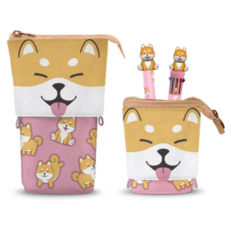 Oh My Pop! Shiba pencil casel + Pen 10 colours + erasable pen 1