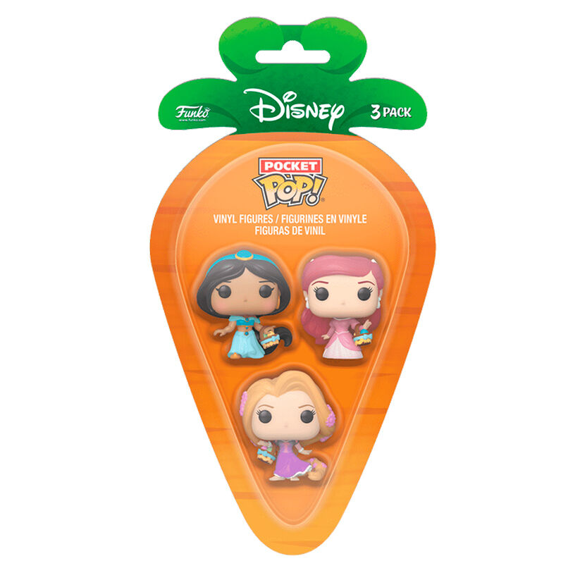 Carrot Pocket POP blister 3 figures Disney Princess Rapunzel Ariel Jasmin easter 2