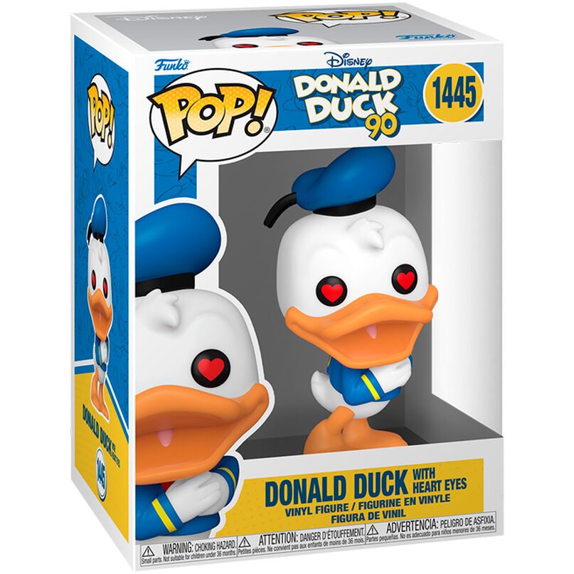 POP figure Disney 90th Anniversary Donald Duck with heart eyes 1