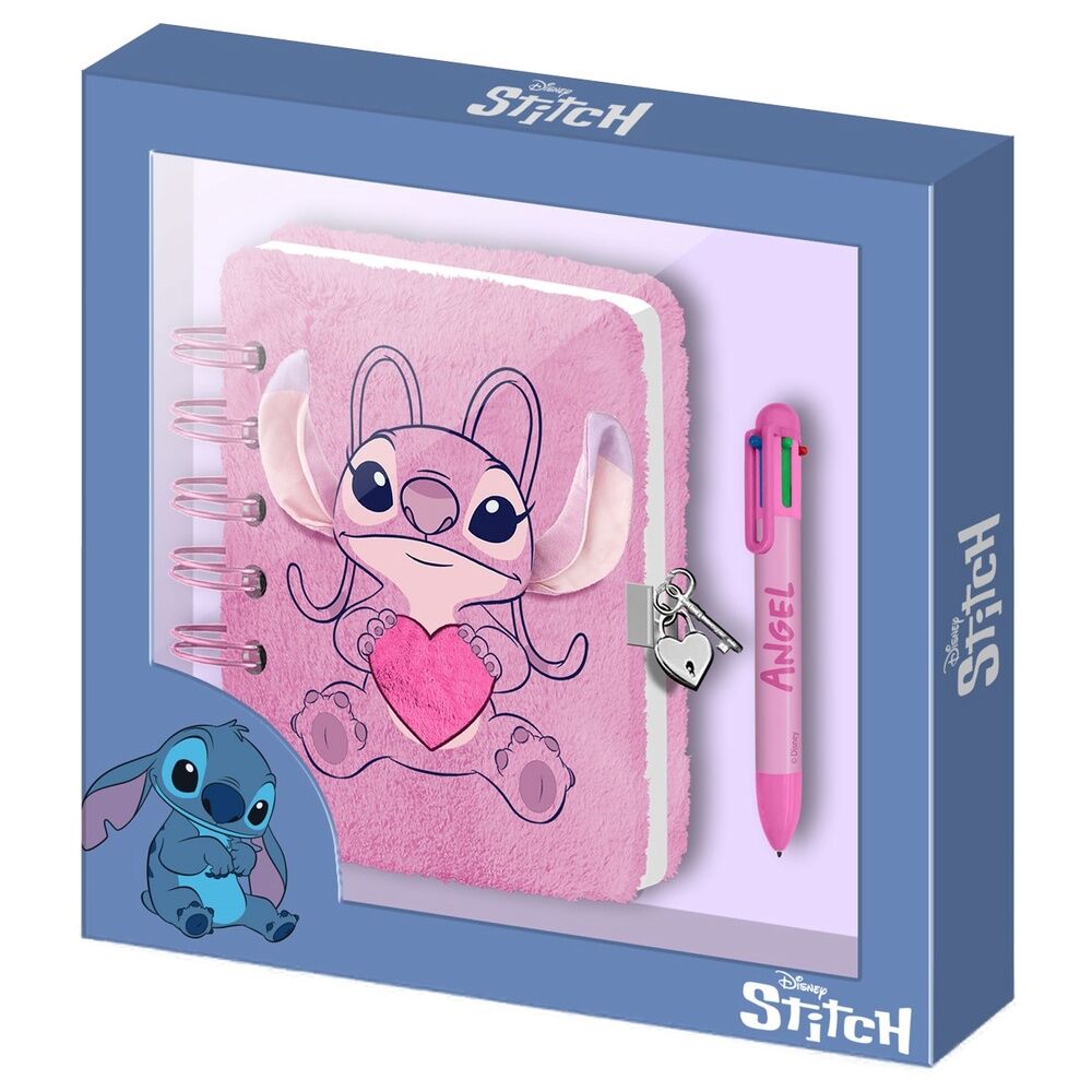Disney Stitch Disney Angel Heart Plush diary + pen 1