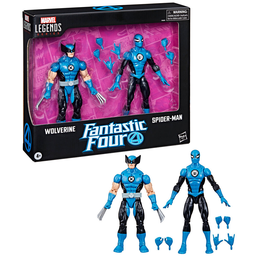 Marvel Fantastic four Wolverine Spiderman pack 2 figures 15cm 1