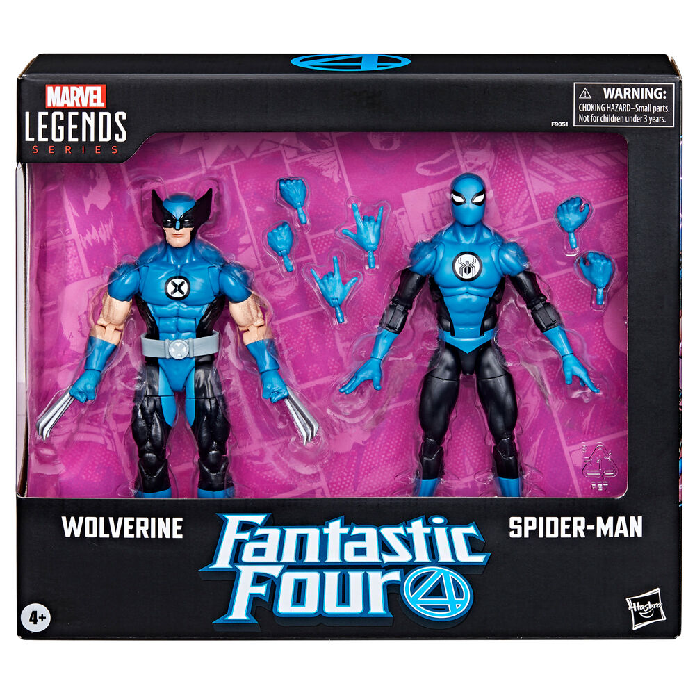Marvel Fantastic four Wolverine Spiderman pack 2 figures 15cm 10