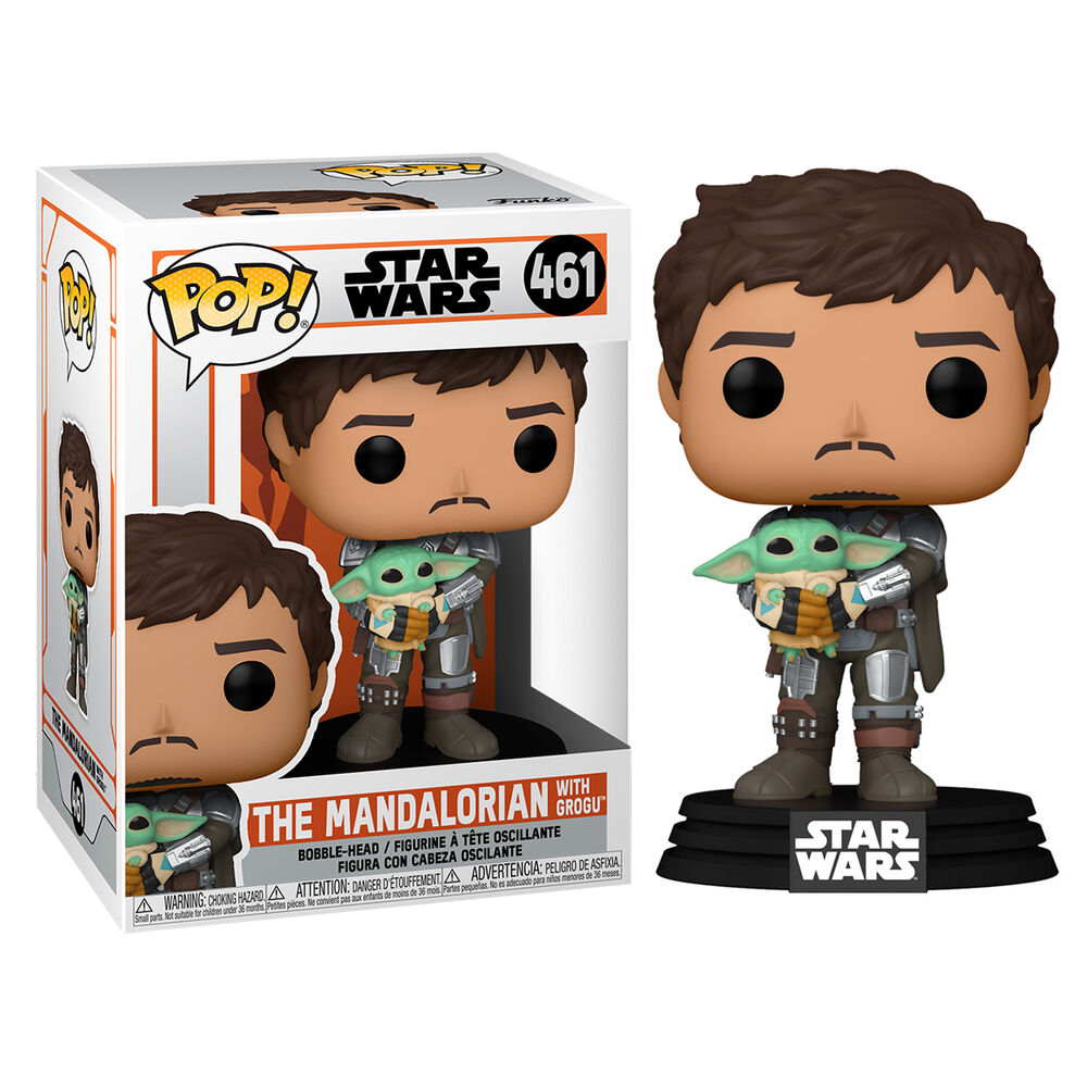 POP figure Star Wars Mandalorian Mando Holding Child 1